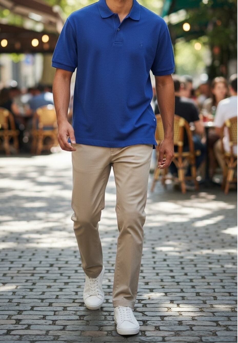 Nautica Men's Performance Deck Polo Shirt Blue Slim Fit Short Sleeve Size Large